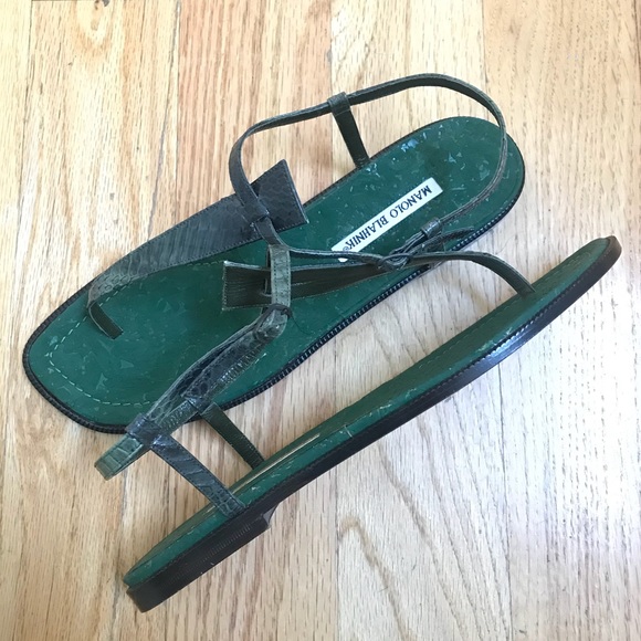 MANOLO BLAHNIK Flat Sandals Sz 41 - Picture 4 of 5